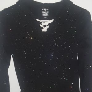 Girl's size10 black sparkly hoodie